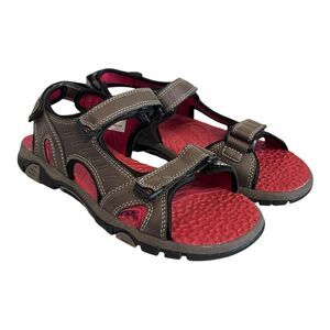 Eddie Bauer | Boys‎ Nugget Brown Hook and Latch Strappy Sandals 6M